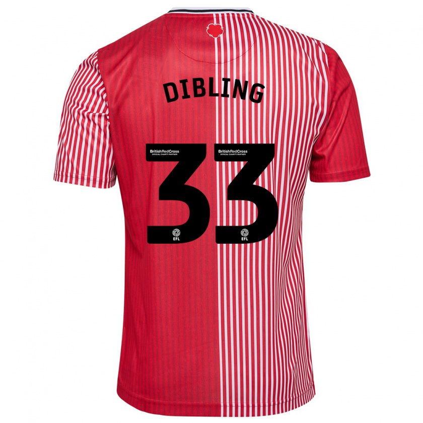 Kandiny Kinderen Tyler Dibling #33 Rood Thuisshirt Thuistenue 2023/24 T-Shirt België