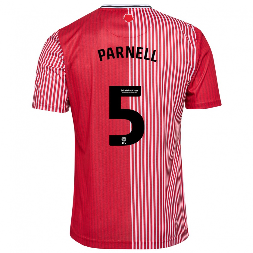 Kandiny Bambino Maglia Rosanna Parnell #5 Rosso Kit Gara Home 2023/24 Maglietta