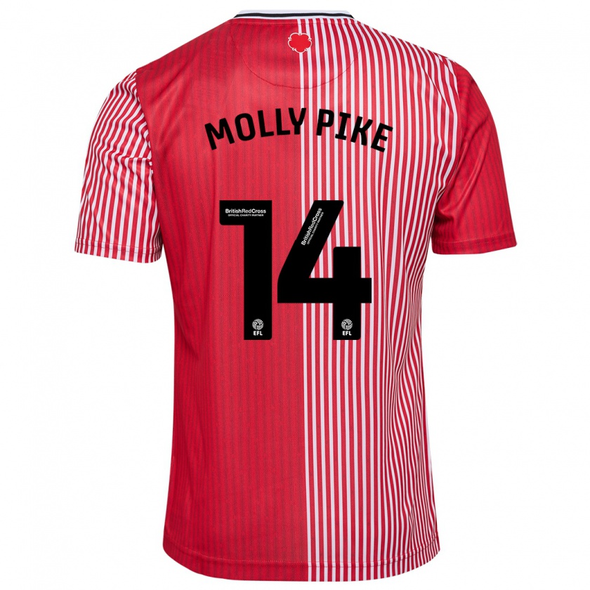 Kandiny Niño Camiseta Molly Pike #14 Rojo 1ª Equipación 2023/24 La Camisa