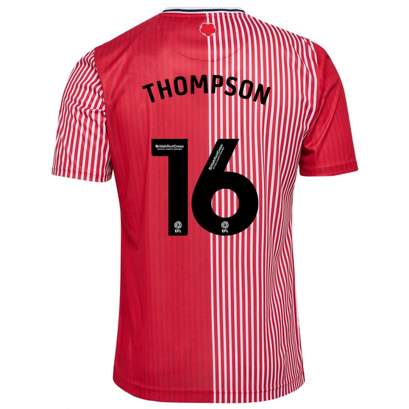 Kandiny Kinderen Emma Thompson #16 Rood Thuisshirt Thuistenue 2023/24 T-Shirt België