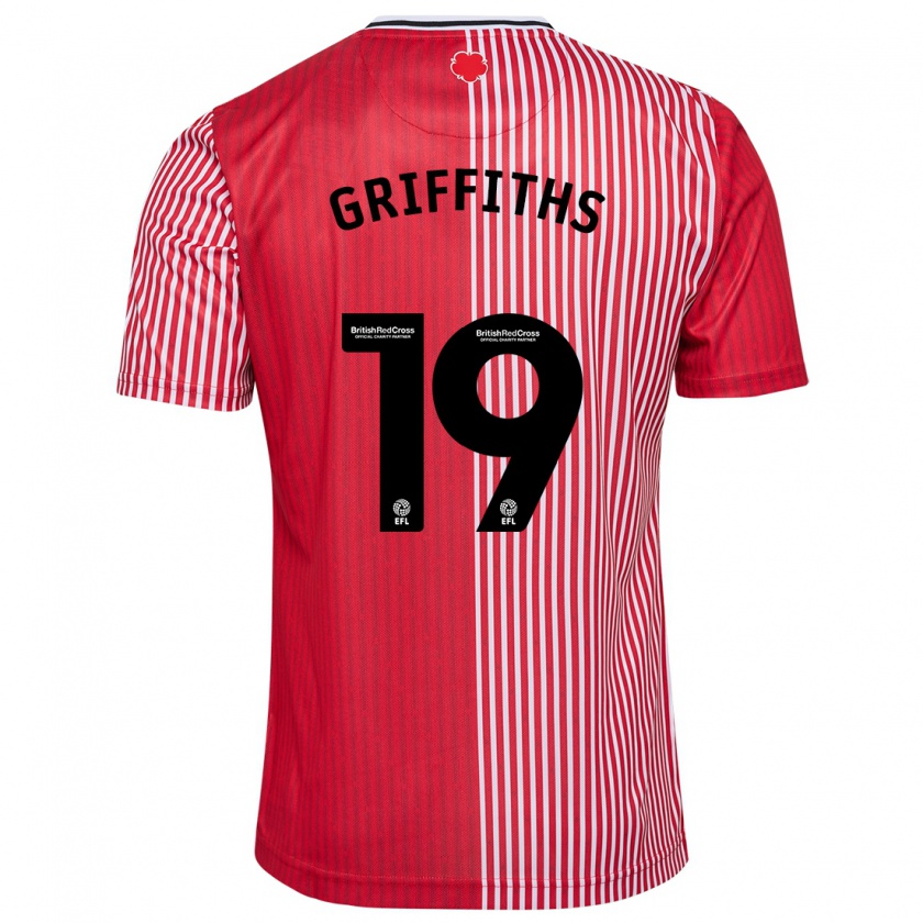 Kandiny Niño Camiseta Alice Griffiths #19 Rojo 1ª Equipación 2023/24 La Camisa