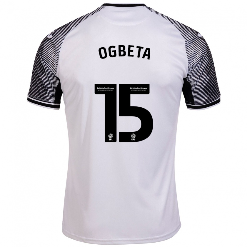 Kandiny Bambino Maglia Nathanael Ogbeta #15 Bianco Kit Gara Home 2023/24 Maglietta