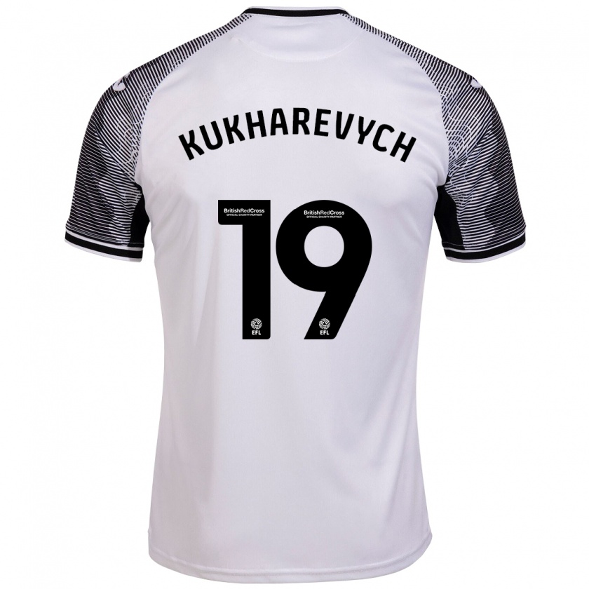 Kandiny Kinderen Mykola Kukharevych #19 Wit Thuisshirt Thuistenue 2023/24 T-Shirt België