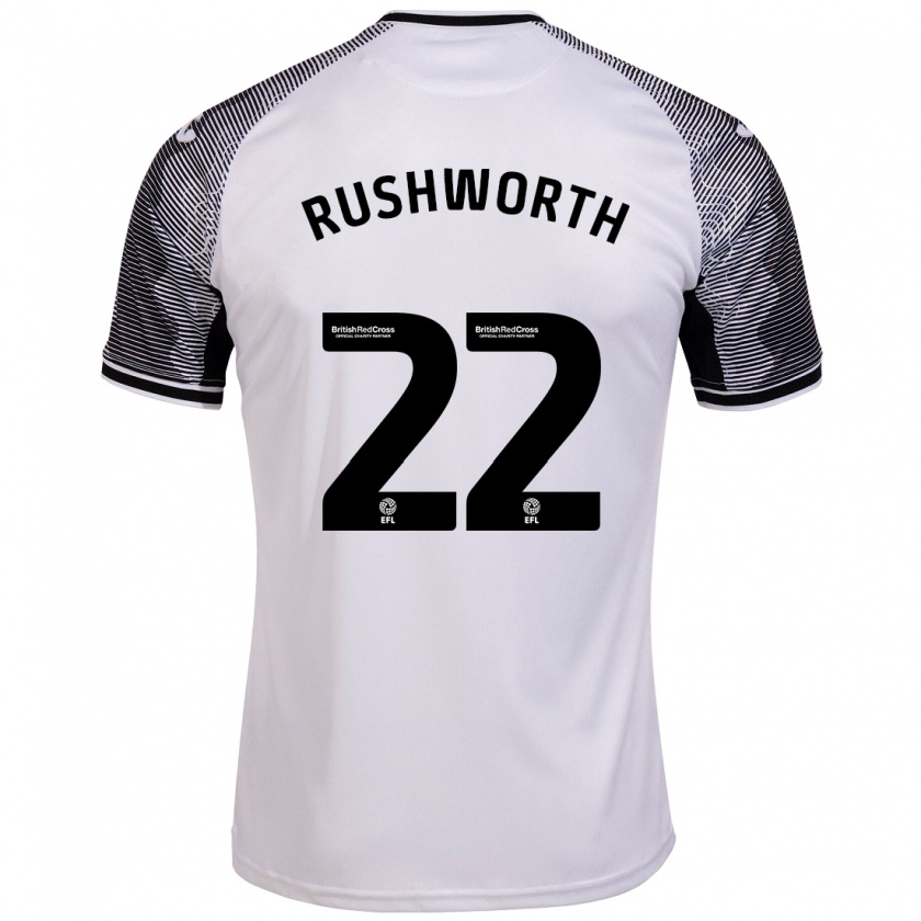 Kandiny Kinderen Carl Rushworth #22 Wit Thuisshirt Thuistenue 2023/24 T-Shirt België