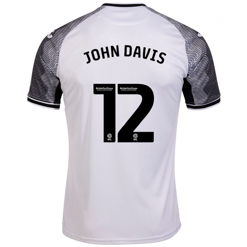 Kandiny Kinderen Stacey John-Davis #12 Wit Thuisshirt Thuistenue 2023/24 T-Shirt België