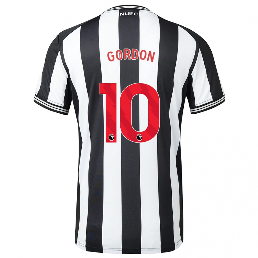 Kandiny Kinderen Anthony Gordon #10 Zwart Wit Thuisshirt Thuistenue 2023/24 T-Shirt België