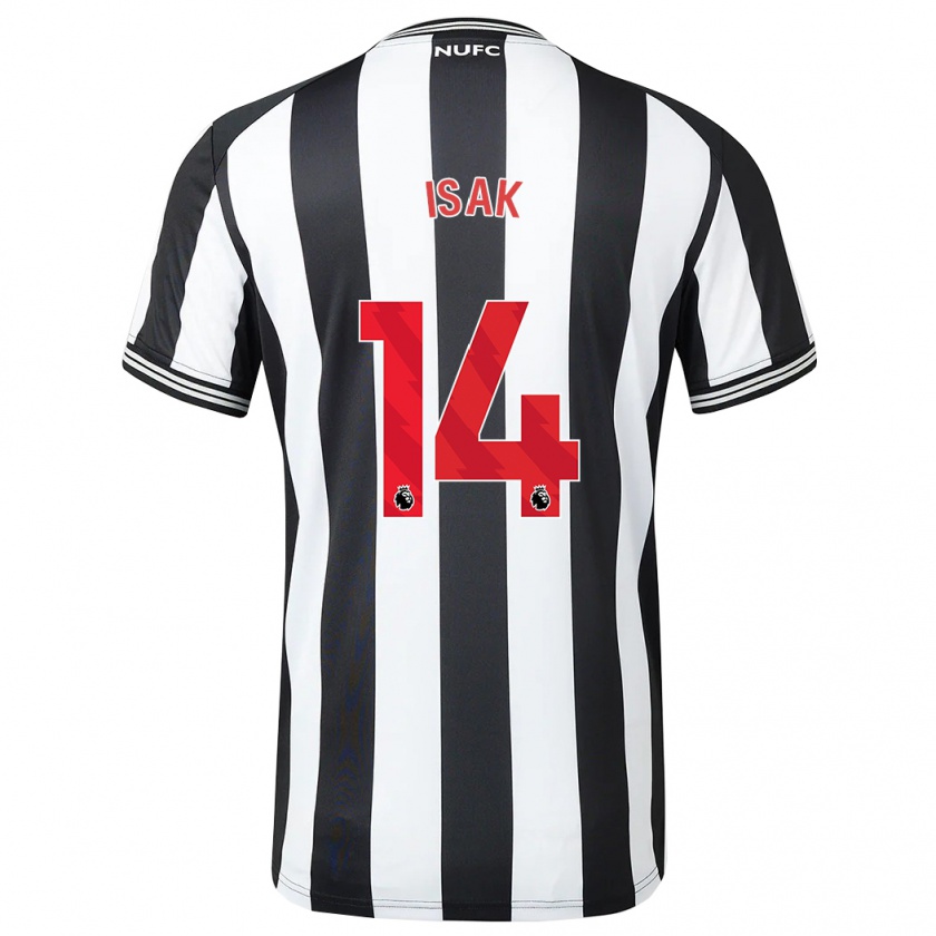 Kandiny Kinder Alexander Isak #14 Schwarz-Weiss Heimtrikot Trikot 2023/24 T-Shirt Österreich