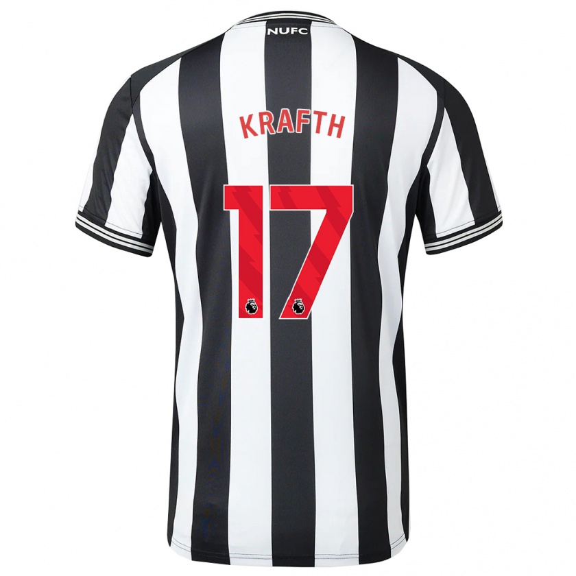 Kandiny Bambino Maglia Emil Krafth #17 Nero Bianco Kit Gara Home 2023/24 Maglietta