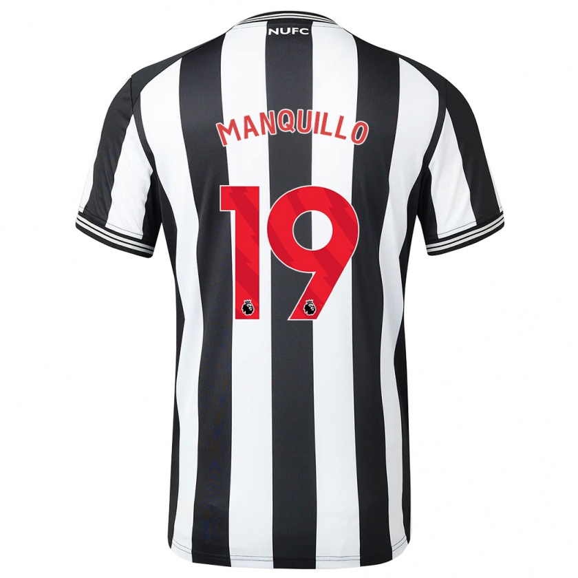 Kandiny Kinderen Javier Manquillo #19 Zwart Wit Thuisshirt Thuistenue 2023/24 T-Shirt België