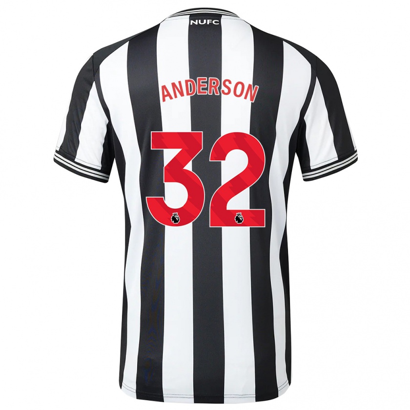 Kandiny Bambino Maglia Elliot Anderson #32 Nero Bianco Kit Gara Home 2023/24 Maglietta