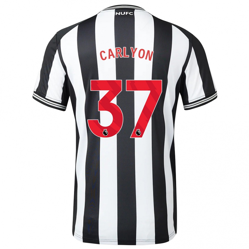 Kandiny Kinderen Nathan Carlyon #37 Zwart Wit Thuisshirt Thuistenue 2023/24 T-Shirt België