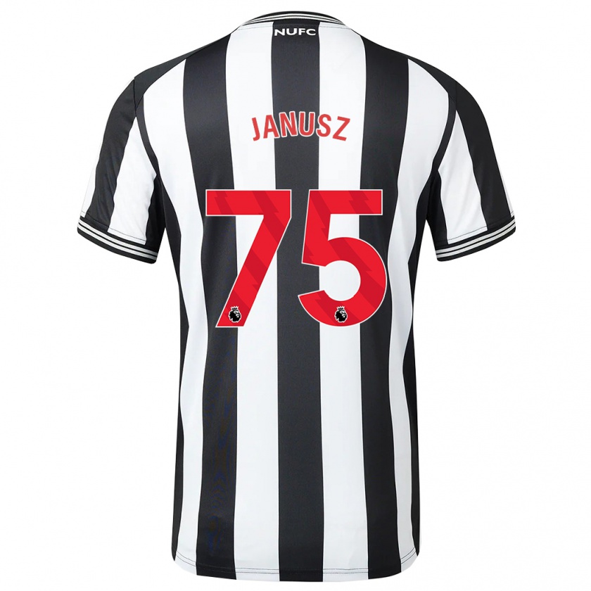 Kandiny Kinder Adrian Janusz #75 Schwarz-Weiss Heimtrikot Trikot 2023/24 T-Shirt Österreich