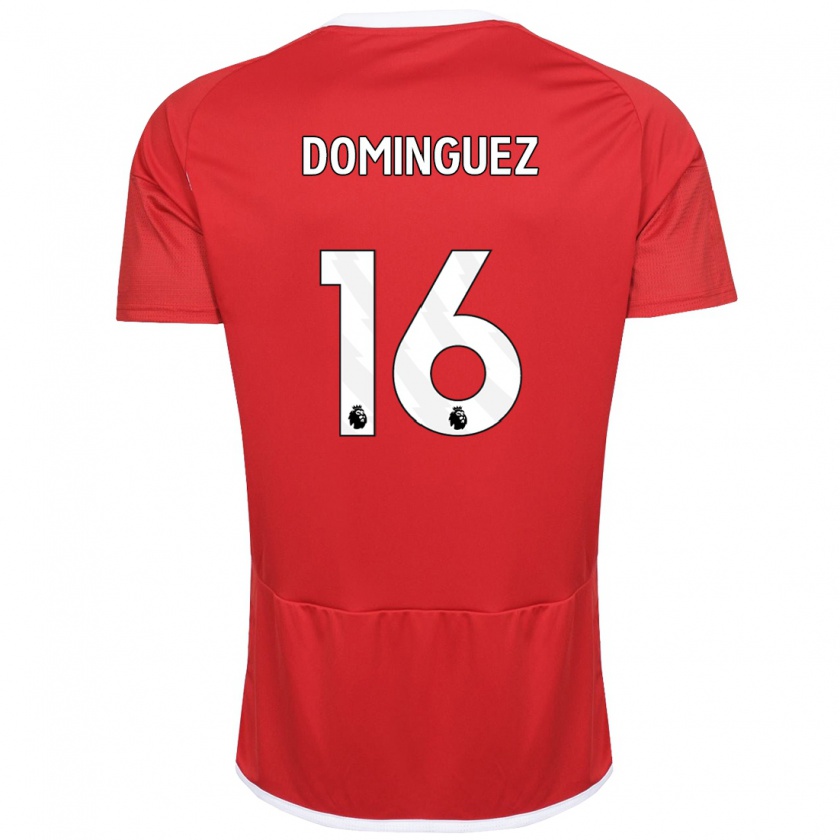 Kandiny Niño Camiseta Nicolás Domínguez #16 Rojo 1ª Equipación 2023/24 La Camisa