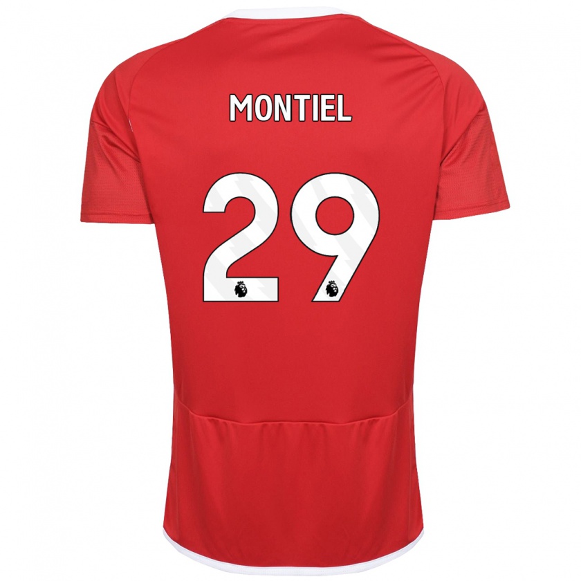 Kandiny Kinderen Gonzalo Montiel #29 Rood Thuisshirt Thuistenue 2023/24 T-Shirt België