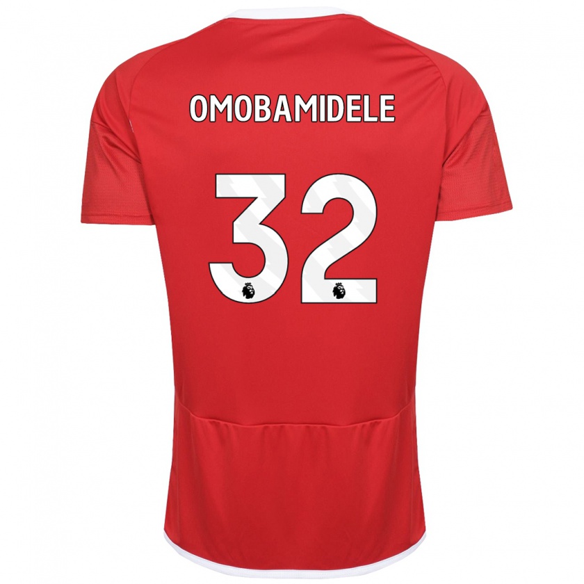 Kandiny Bambino Maglia Andrew Omobamidele #32 Rosso Kit Gara Home 2023/24 Maglietta