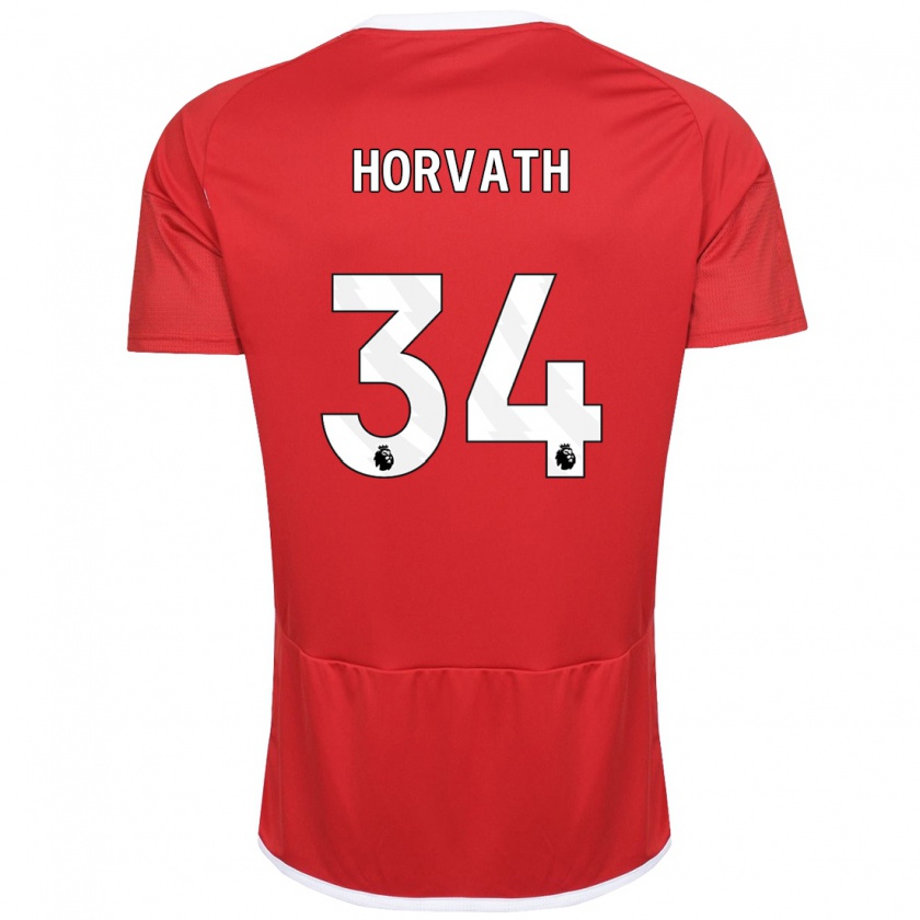 Kandiny Kinderen Ethan Horvath #34 Rood Thuisshirt Thuistenue 2023/24 T-Shirt België