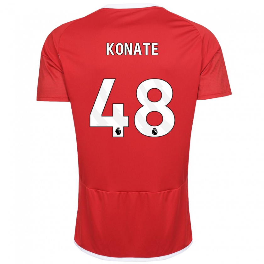 Kandiny Niño Camiseta Ateef Konaté #48 Rojo 1ª Equipación 2023/24 La Camisa