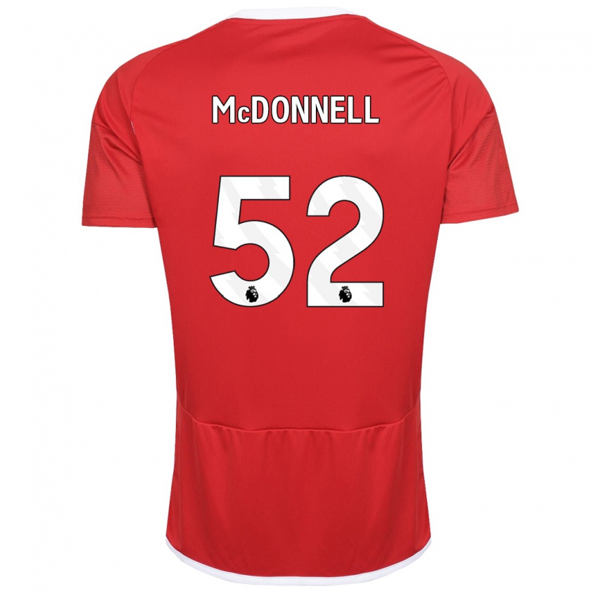 Kandiny Kinderen Jamie Mcdonnell #52 Rood Thuisshirt Thuistenue 2023/24 T-Shirt België