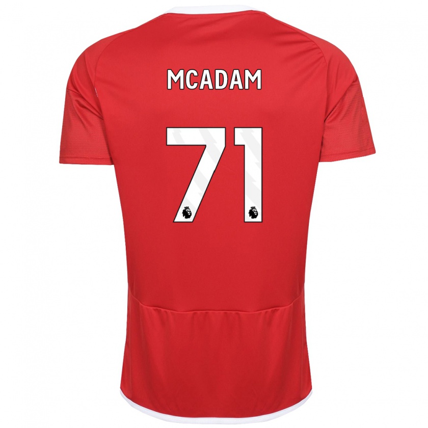 Kandiny Niño Camiseta Kyle Mcadam #71 Rojo 1ª Equipación 2023/24 La Camisa