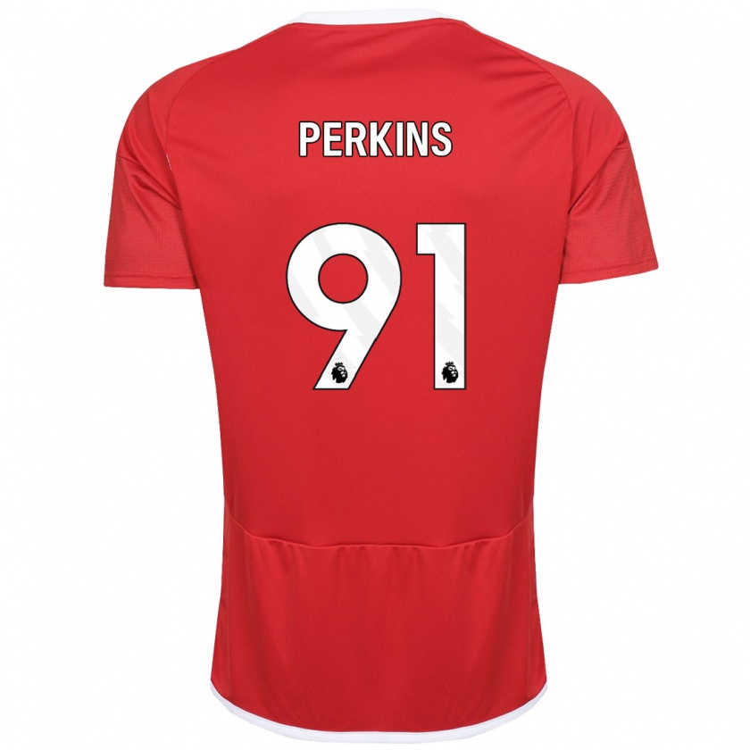 Kandiny Niño Camiseta Jack Perkins #91 Rojo 1ª Equipación 2023/24 La Camisa México