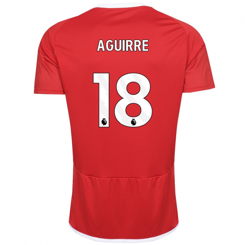 Kandiny Kinderen Aja Aguirre #18 Rood Thuisshirt Thuistenue 2023/24 T-Shirt België