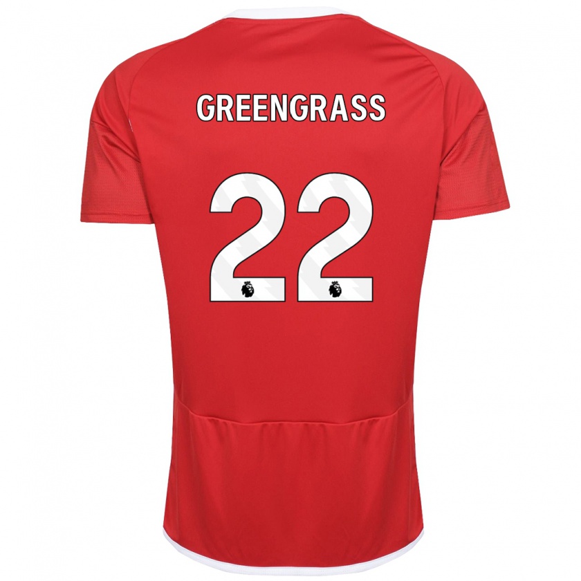 Kandiny Kinderen Charlotte Greengrass #22 Rood Thuisshirt Thuistenue 2023/24 T-Shirt België