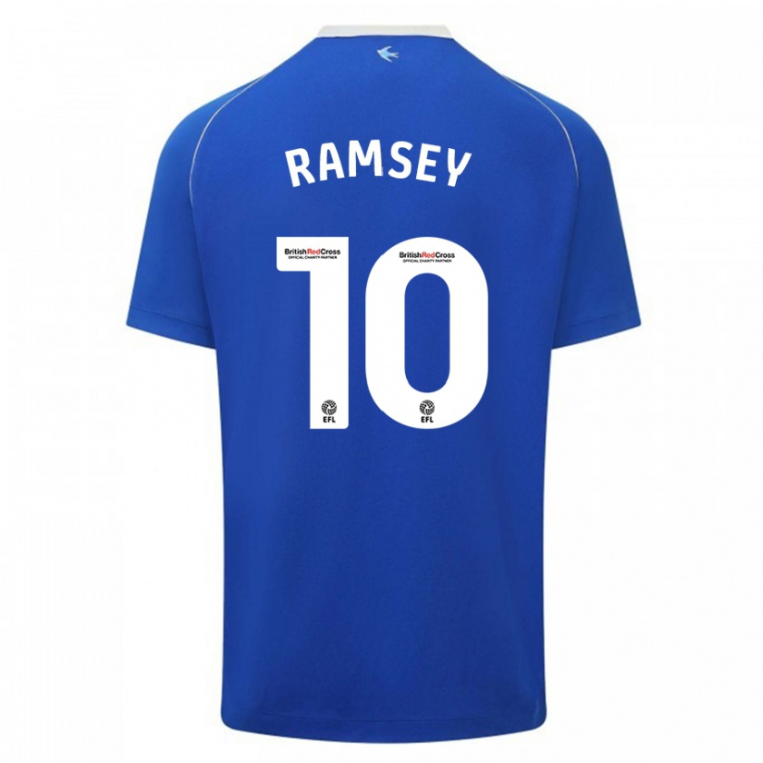 Kandiny Kinder Aaron Ramsey #10 Blau Heimtrikot Trikot 2023/24 T-Shirt Österreich