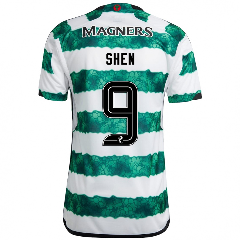 Kandiny Niño Camiseta Shen Mengyu #9 Verde 1ª Equipación 2023/24 La Camisa