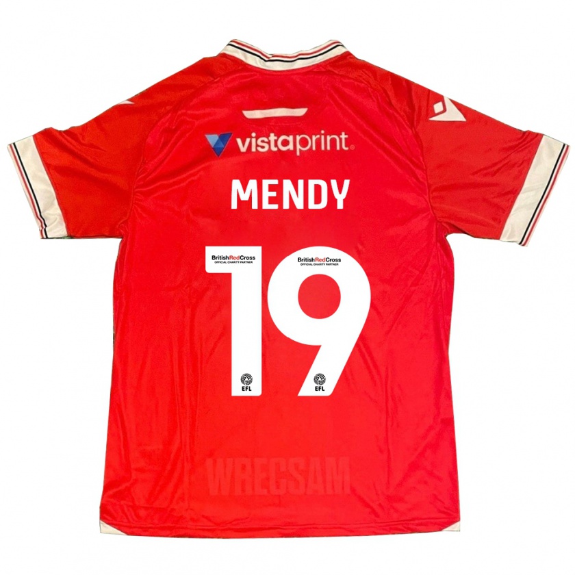 Kandiny Kinderen Jacob Mendy #19 Rood Thuisshirt Thuistenue 2023/24 T-Shirt België