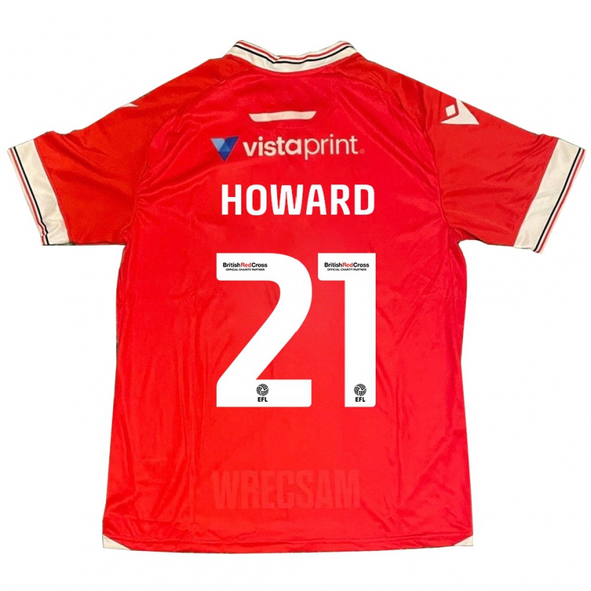 Kandiny Kinderen Mark Howard #21 Rood Thuisshirt Thuistenue 2023/24 T-Shirt België