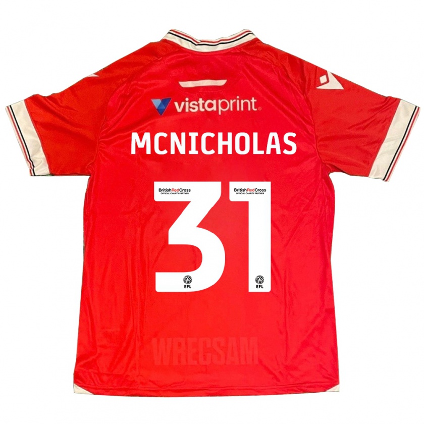 Kandiny Bambino Maglia Luke Mcnicholas #31 Rosso Kit Gara Home 2023/24 Maglietta