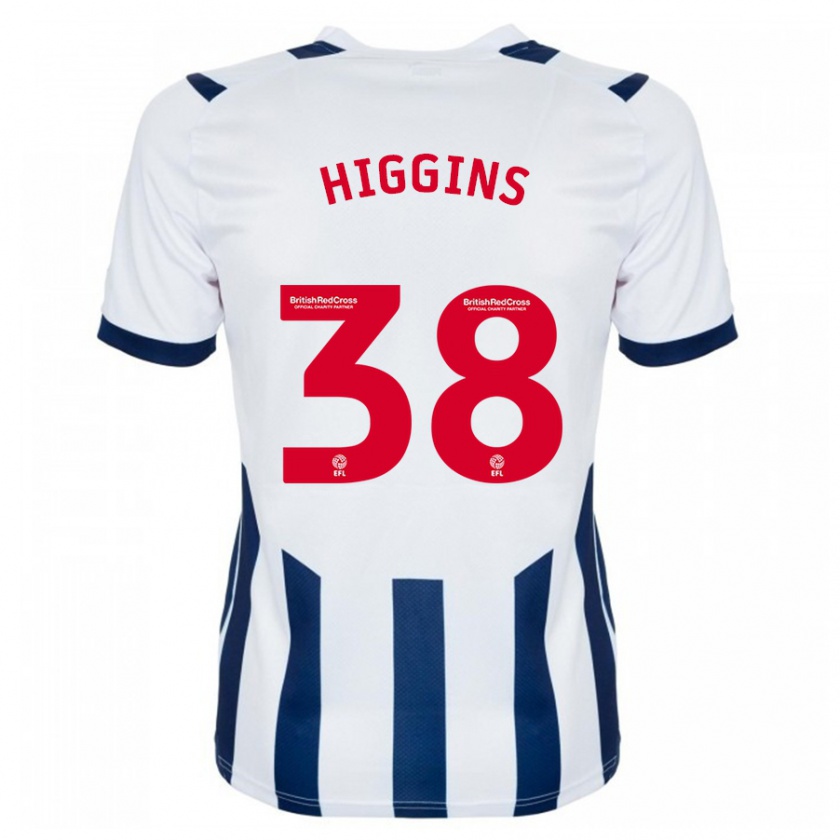 Kandiny Kinderen Akeel Higgins #38 Wit Thuisshirt Thuistenue 2023/24 T-Shirt België