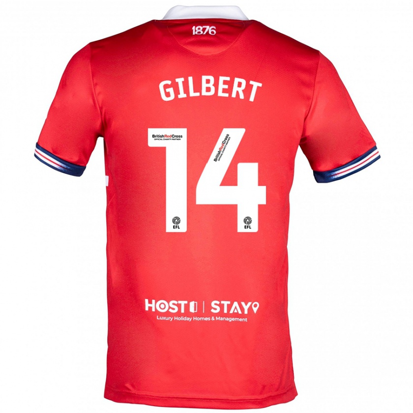 Kandiny Kinderen Alex Gilbert #14 Rood Thuisshirt Thuistenue 2023/24 T-Shirt België