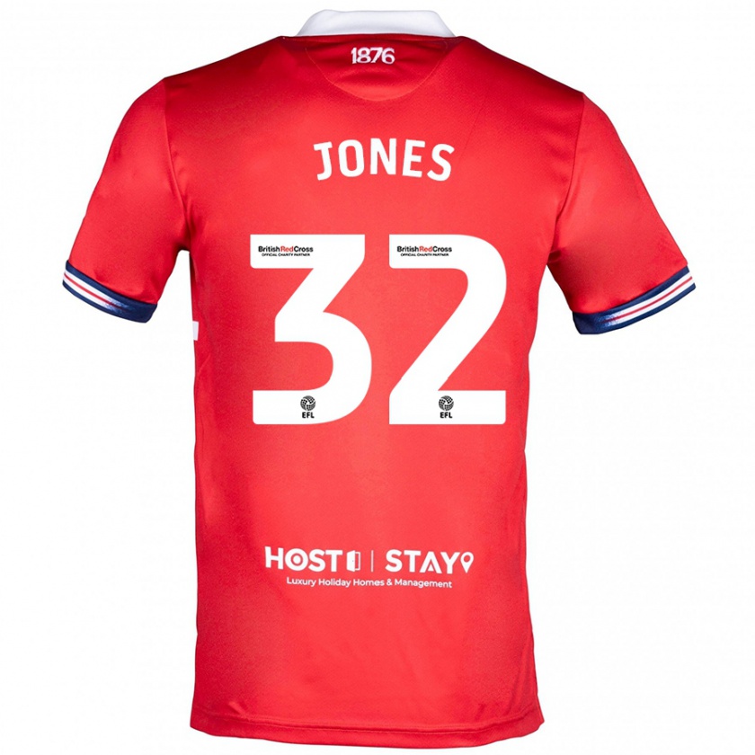 Kandiny Kinderen Jamie Jones #32 Rood Thuisshirt Thuistenue 2023/24 T-Shirt België