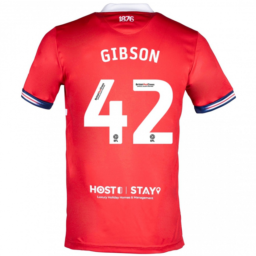 Kandiny Kinderen Joseph Gibson #42 Rood Thuisshirt Thuistenue 2023/24 T-Shirt België