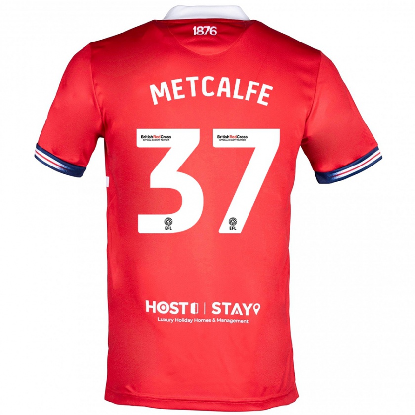 Kandiny Kinder Max Metcalfe #37 Rot Heimtrikot Trikot 2023/24 T-Shirt Österreich