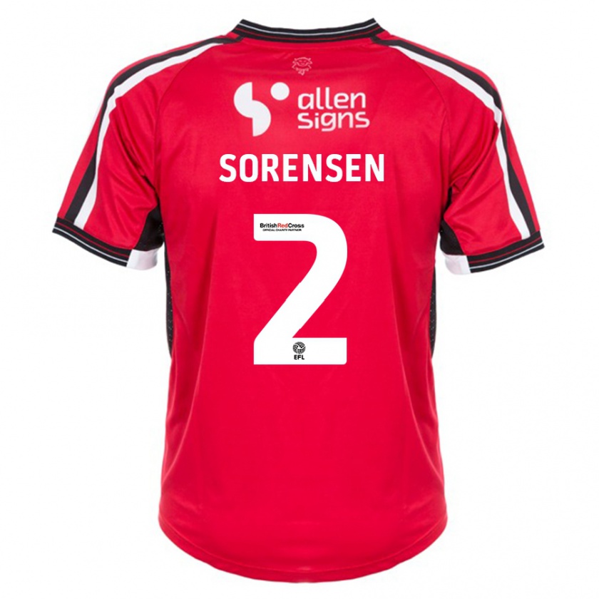 Kandiny Kinderen Lasse Sörensen #2 Rood Thuisshirt Thuistenue 2023/24 T-Shirt België