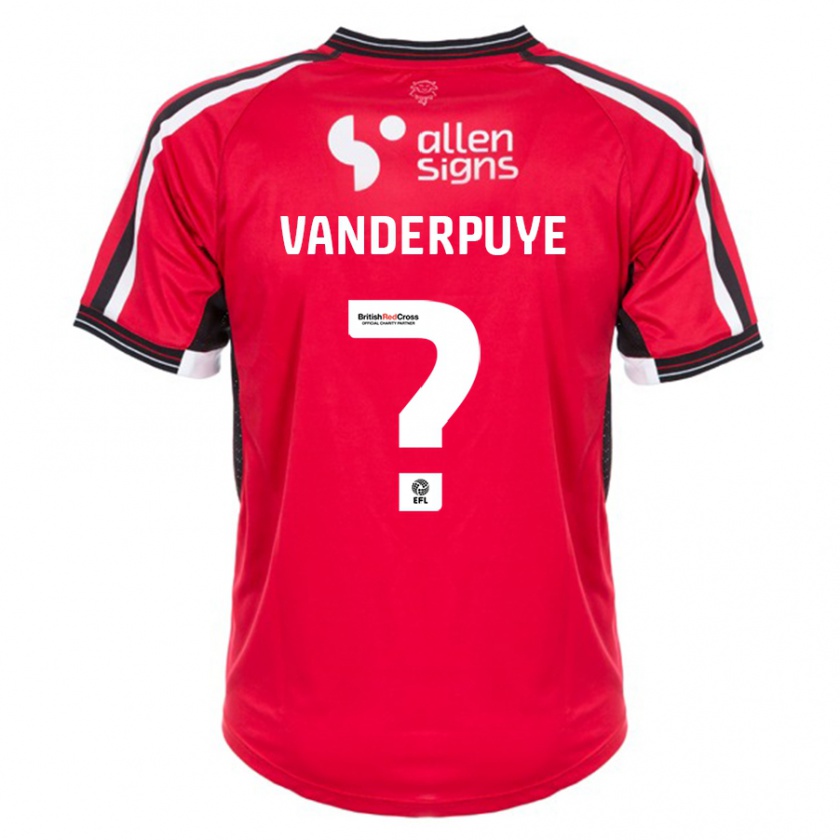 Kandiny Kinder Daniel Vanderpuye #0 Rot Heimtrikot Trikot 2023/24 T-Shirt Österreich