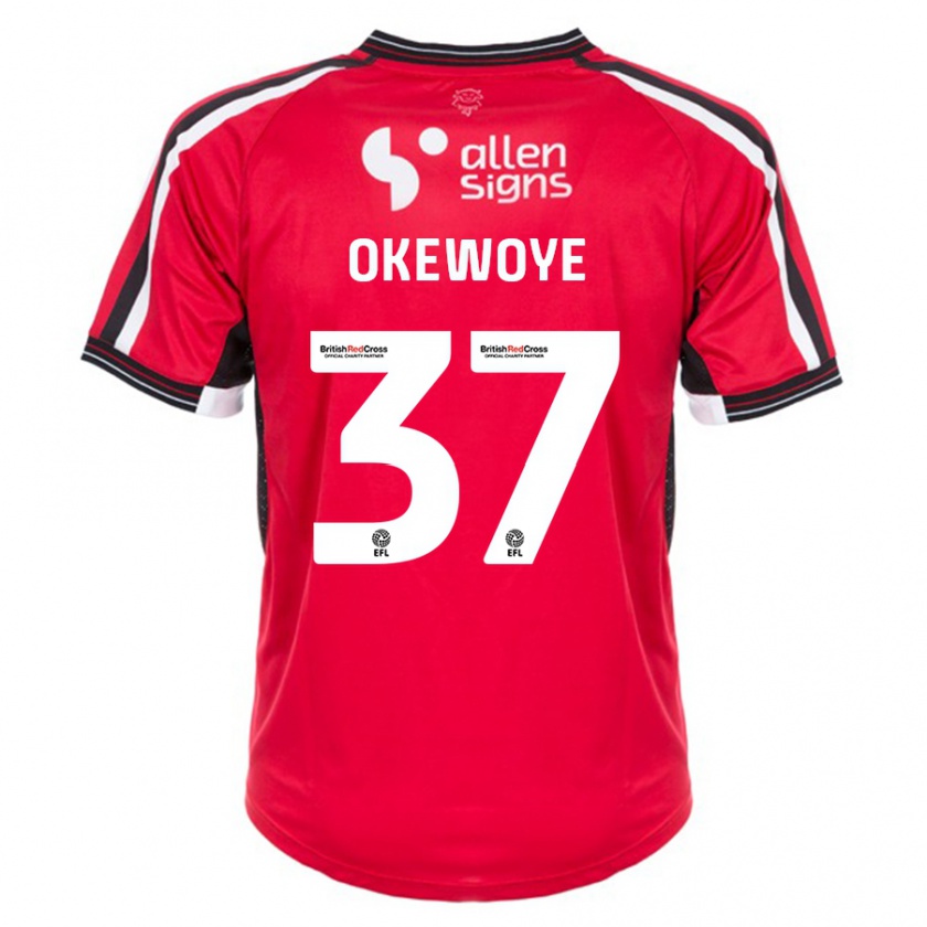 Kandiny Kinderen Gbolahan Okewoye #37 Rood Thuisshirt Thuistenue 2023/24 T-Shirt België