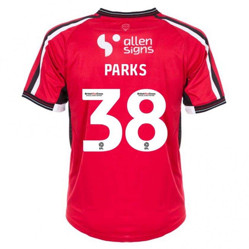 Kandiny Kinderen Charlie Parks #38 Rood Thuisshirt Thuistenue 2023/24 T-Shirt België