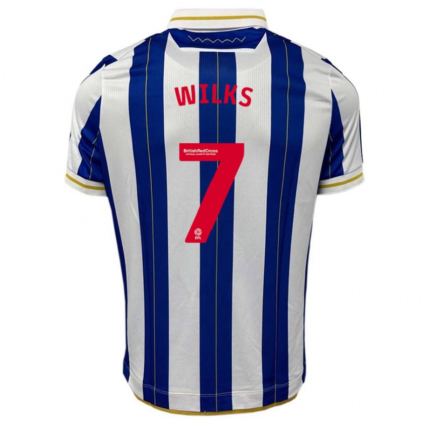 Kandiny Niño Camiseta Mallik Wilks #7 Azul Blanco 1ª Equipación 2023/24 La Camisa