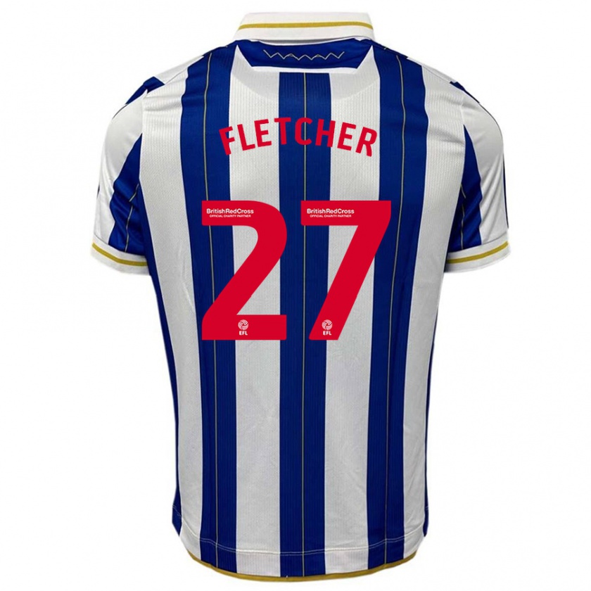 Kandiny Niño Camiseta Ashley Fletcher #27 Azul Blanco 1ª Equipación 2023/24 La Camisa México