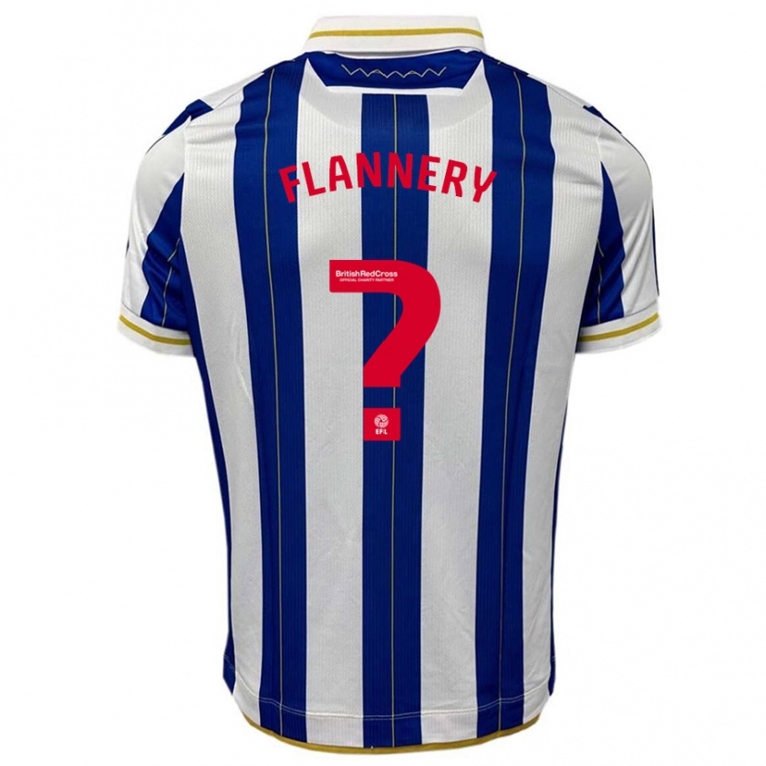 Kandiny Niño Camiseta Cian Flannery #0 Azul Blanco 1ª Equipación 2023/24 La Camisa