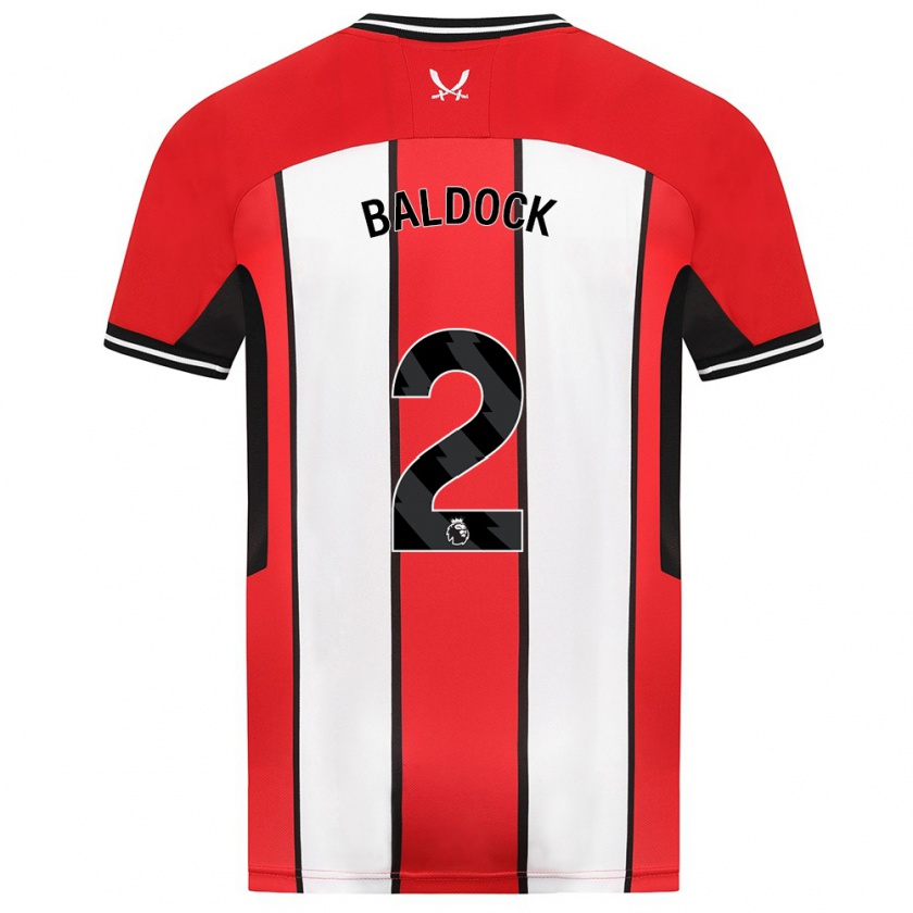 Kandiny Bambino Maglia George Baldock #2 Rosso Kit Gara Home 2023/24 Maglietta