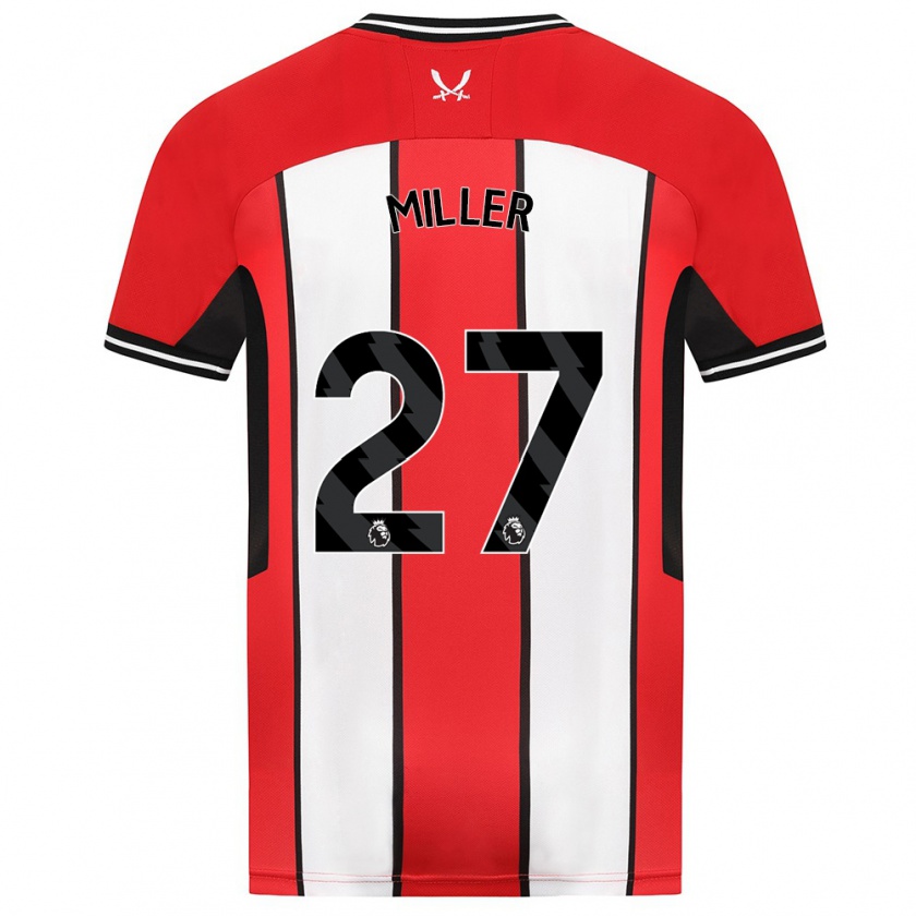 Kandiny Kinderen Lara Miller #27 Rood Thuisshirt Thuistenue 2023/24 T-Shirt België