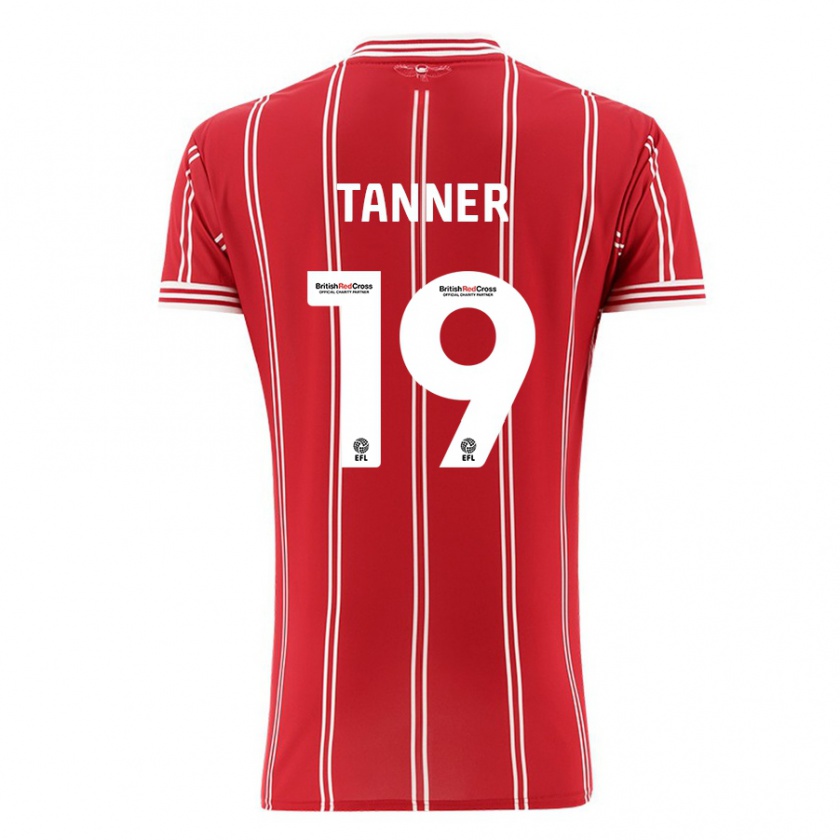 Kandiny Kinderen George Tanner #19 Rood Thuisshirt Thuistenue 2023/24 T-Shirt België