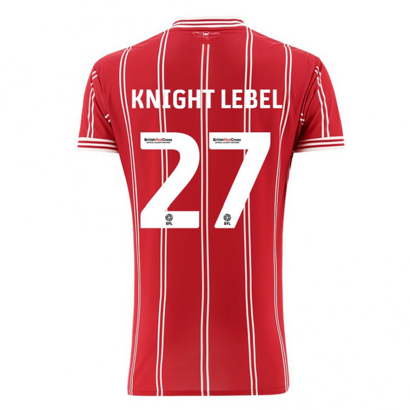 Kandiny Kinderen Jamie Knight-Lebel #27 Rood Thuisshirt Thuistenue 2023/24 T-Shirt België