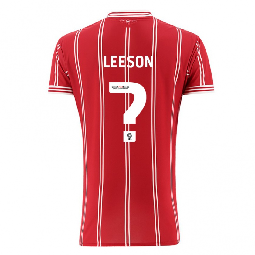 Kandiny Bambino Maglia Harry Leeson #0 Rosso Kit Gara Home 2023/24 Maglietta