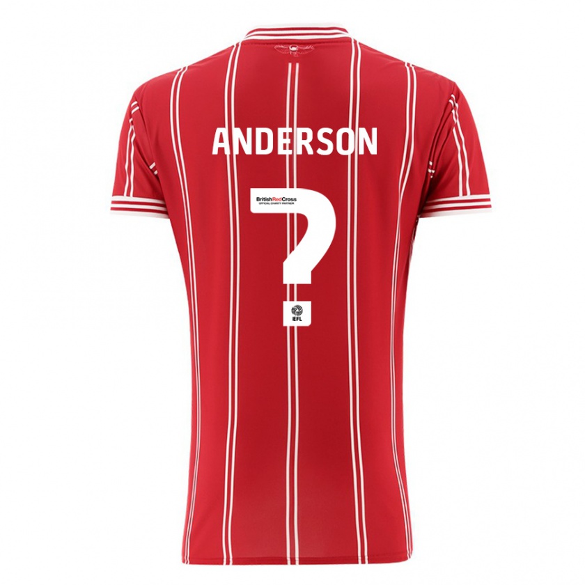 Kandiny Bambino Maglia Taine Anderson #0 Rosso Kit Gara Home 2023/24 Maglietta