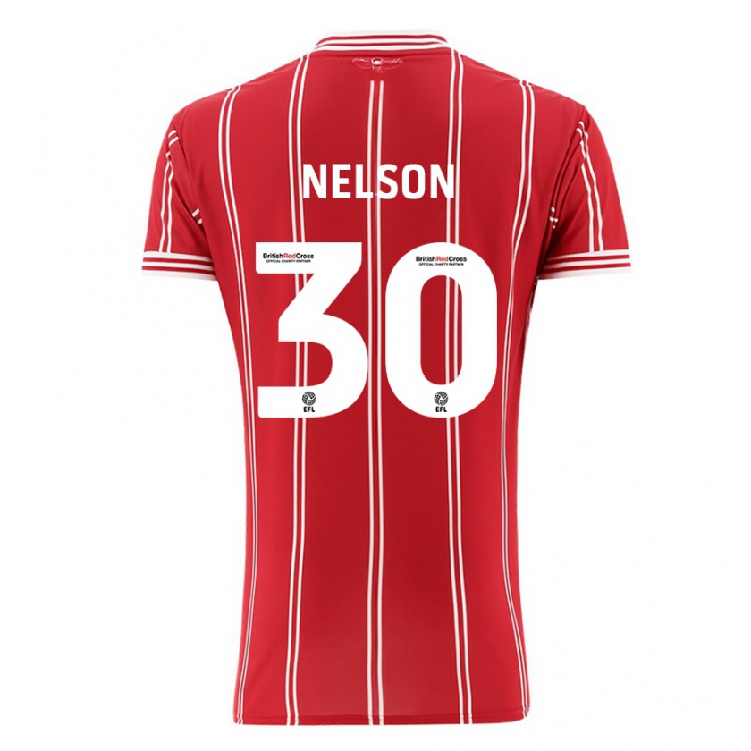 Kandiny Kinderen Raekwon Nelson #30 Rood Thuisshirt Thuistenue 2023/24 T-Shirt België